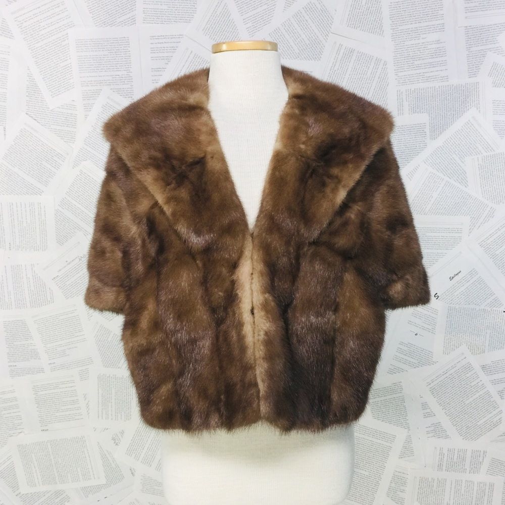 Vintage Brown Mink Stole Wrap